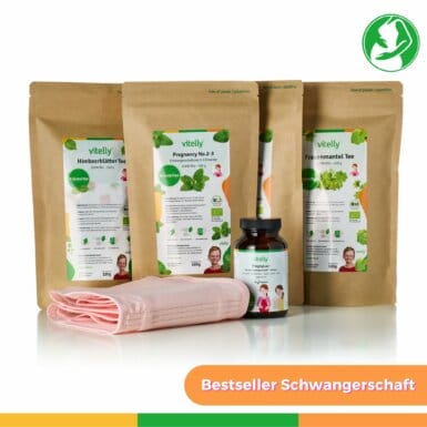 Schwangerschafts Set Folat Geburtsvorbereitung Himbeerblaetter Folsaeure Frauenmantel Schwanger Bauchgurt Trimester