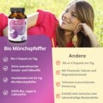 Agnus Castus Bio, Pflanzliche Unterstützung Pms, Mönchspfeffer Extrakt, Hormonelle Balance, Bio Mönchspfeffer, Mönchspfeffer Kapseln, Vitex Agnu (7)