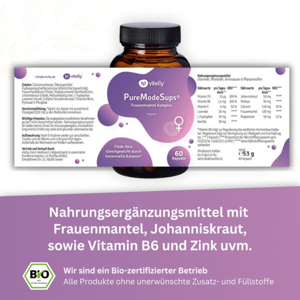 Puremodessups Pms Kapsel Mönchspfeffer Prämentruelles Syndrom Frauenmantel..bn