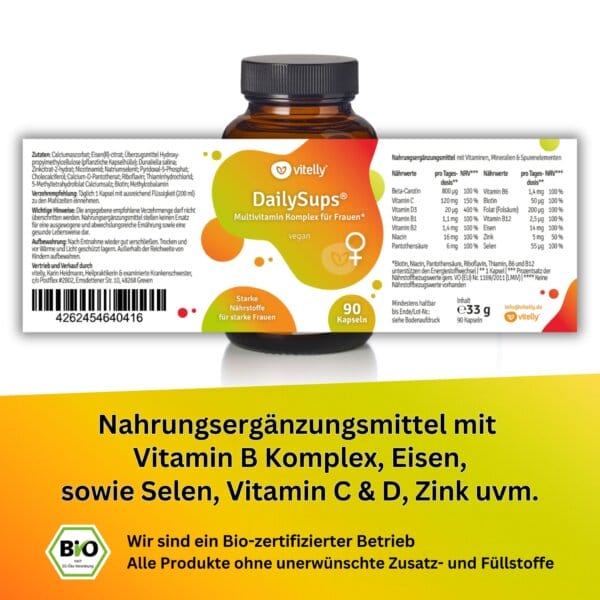 Vitalitaet Hormonbalance Multivitamin–taegliche Unterstuetzung Multivitamin Fuer Frauen Essenzielle Vitamine Frauen Vitamine Energie Immuns (6)