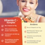 Vitamin C Komplex, Abwehrkräfte Stärk, Hagebutten Extrakt, Gepuffertes Vitamin C, Vegan & Frei Von Zusätzen, Immunsystem Unterstützung, Kollagenbildu (5)